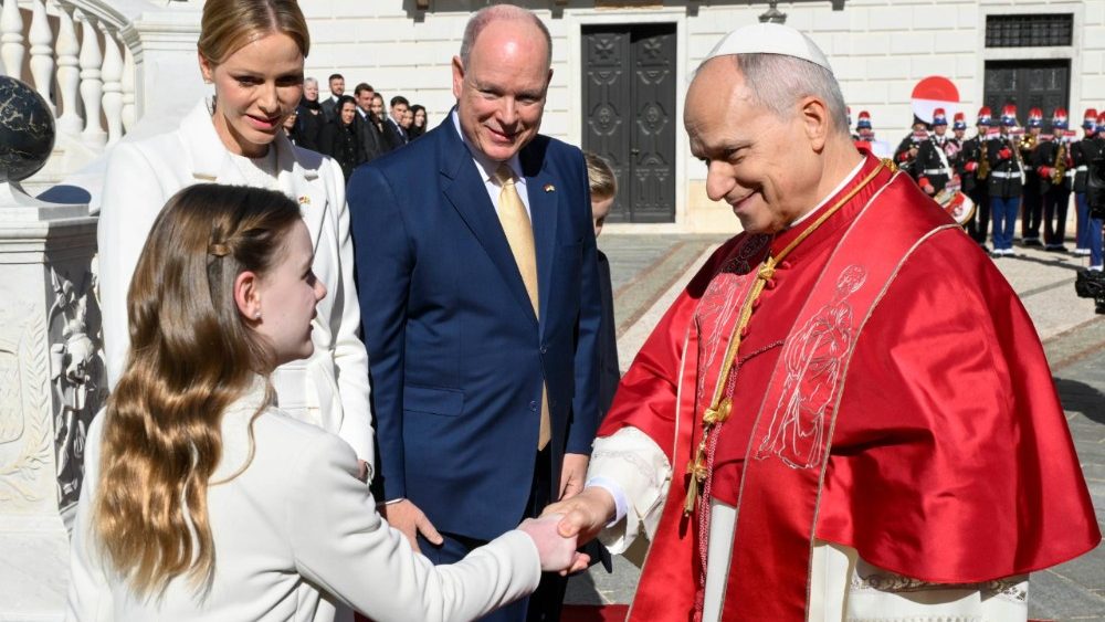 2026.03.28 Viaggio Apostolico nel Principato di Monaco - Cerimonia di benvenuto e Visita di cortesia a S. A. S. il Principe di Monaco