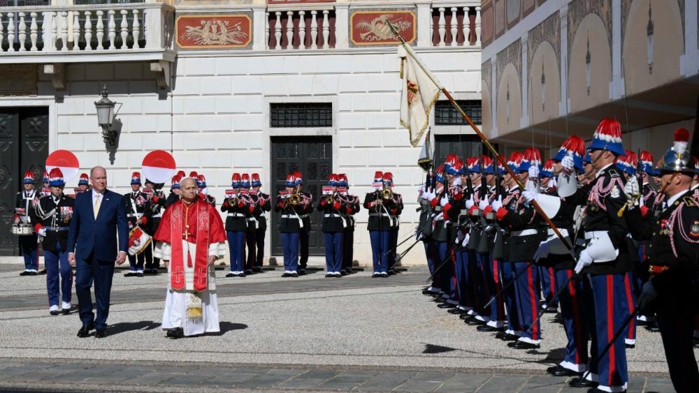 2026.03.28 Viaggio Apostolico nel Principato di Monaco - Cerimonia di benvenuto e Visita di cortesia a S. A. S. il Principe di Monaco