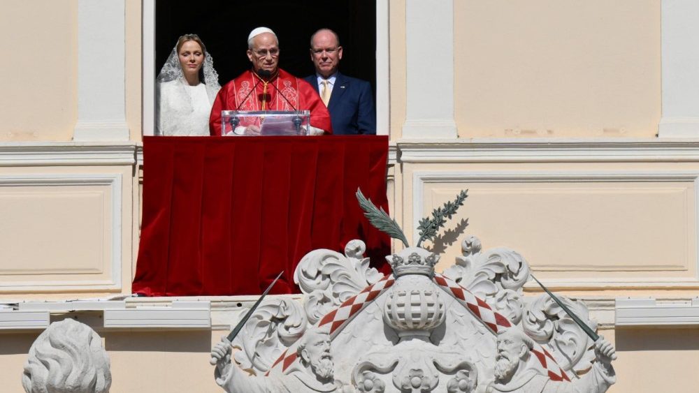 Cérémonie de bienvenue au Palais princier de Monaco, le 28 mars. 