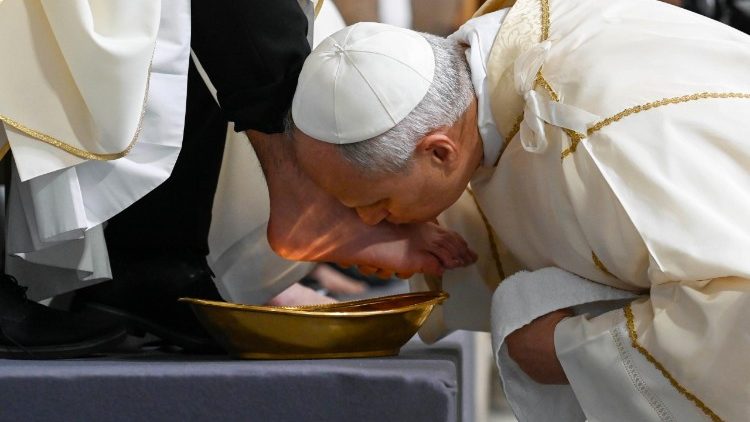 Messe de la Cène du Seigneur présidée par Léon XIV en la basilique Saint-Jean-de-Latran, le 2 avril. 