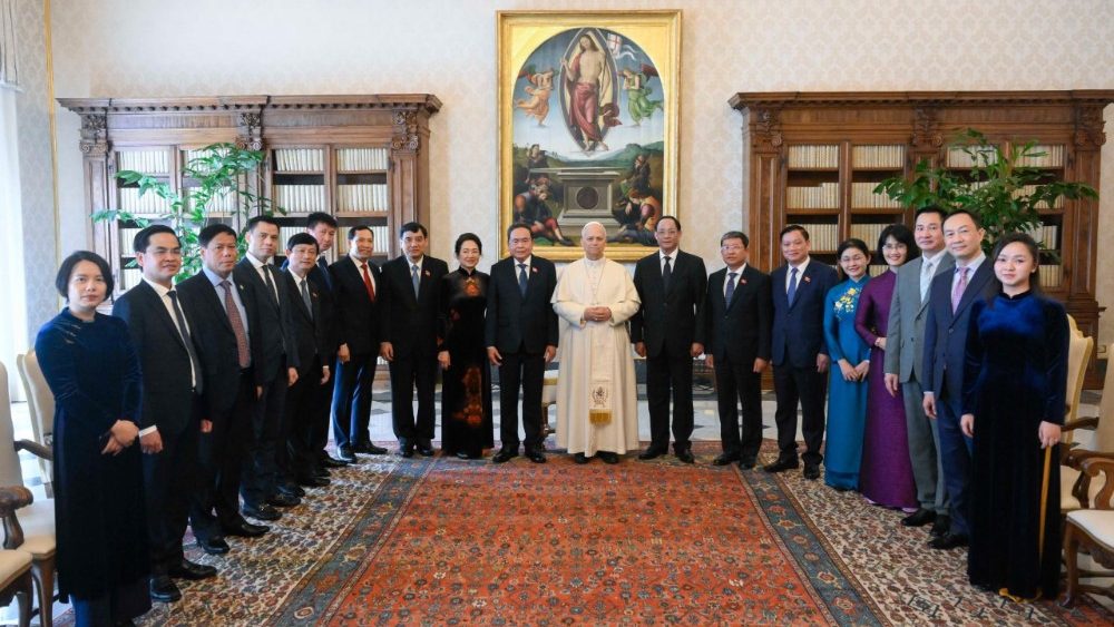 La Leon XIV, președintele Adunării Naționale a Republicii Socialiste a Vietnamului, Trần Thanh Mẫn.