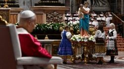 Pope Leo XIV leads prayer vigil for peace in the world in St. Peter's Basilica