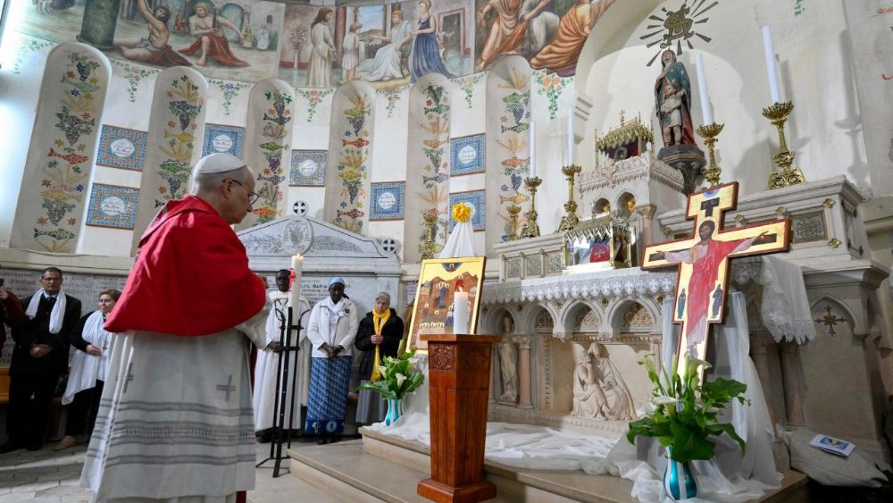 Setkání s věřícími v bazilice Matky Boží, Paní Afriky, 13. 4. 2026