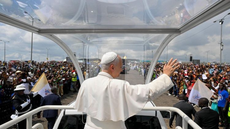 Pope Leo arrives for Mass