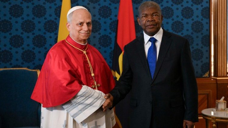 Lev XIV. s prezidentem Louren&ccedil;em, 18. 4. 2026