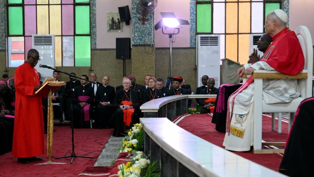 Papa dëgjon dëshminë e Manuel Almeidës, një katekist angolez.