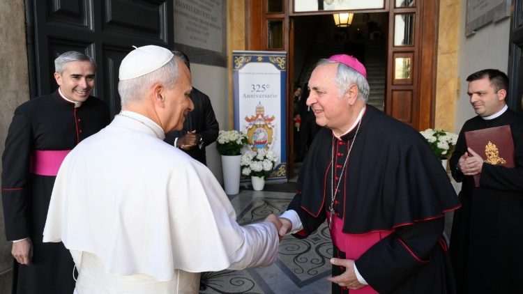 Pope Leo with Archbishop Pennacchio