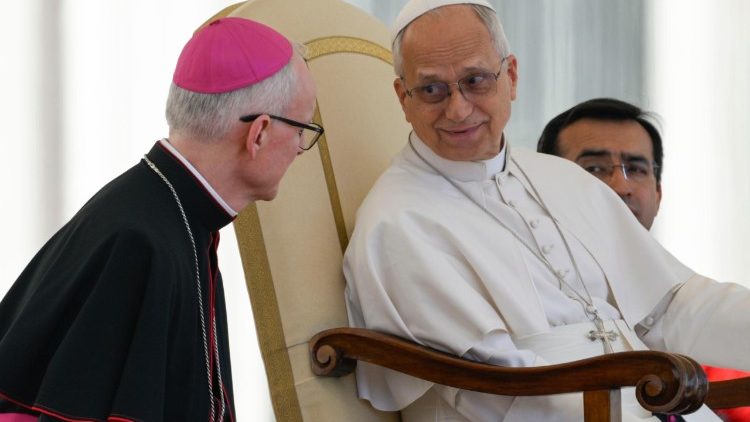 O Papa Le&atilde;o durante a Audi&ecirc;ncia Geral desta quarta-feira