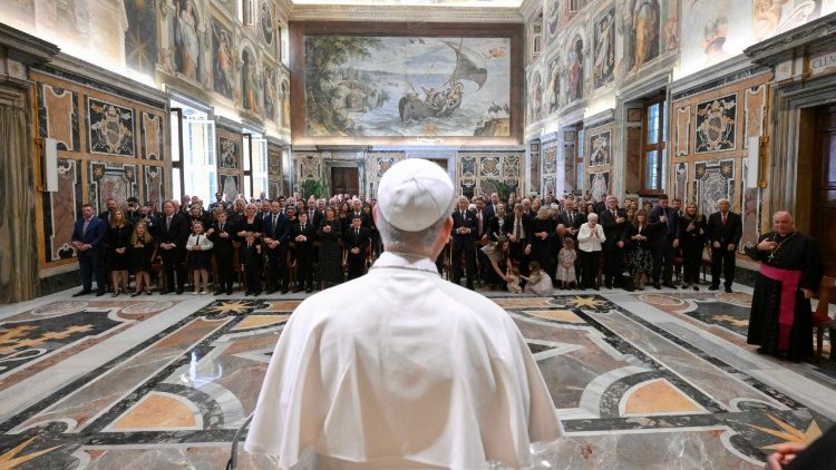 Leão XIV na audiência aos membros da Papal Foundation (Vatican Nerws)