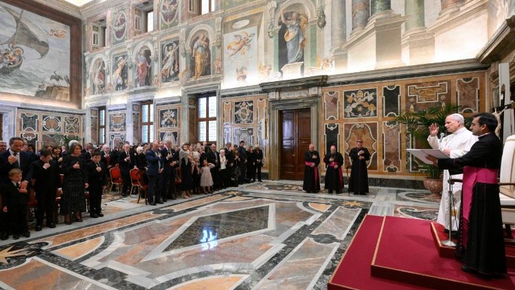 Le&atilde;o XIV na audi&ecirc;ncia aos membros da Papal Foundation (Vatican Nerws)