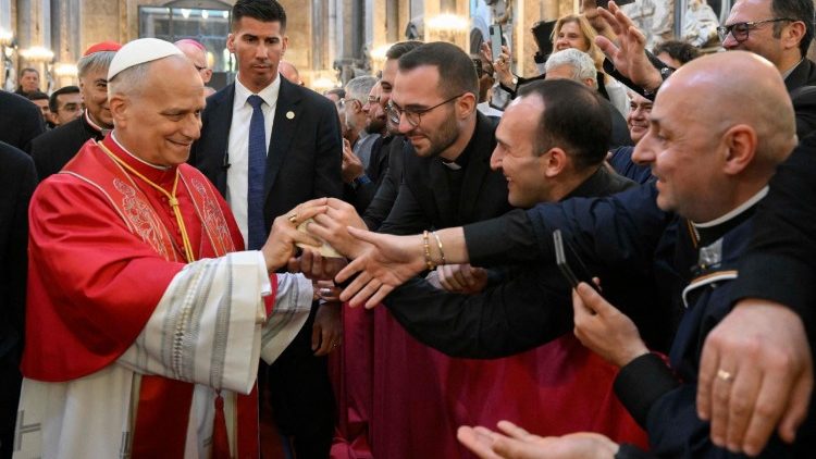 Pope during the meeting with the clergy and religious in the Naples Cathedral