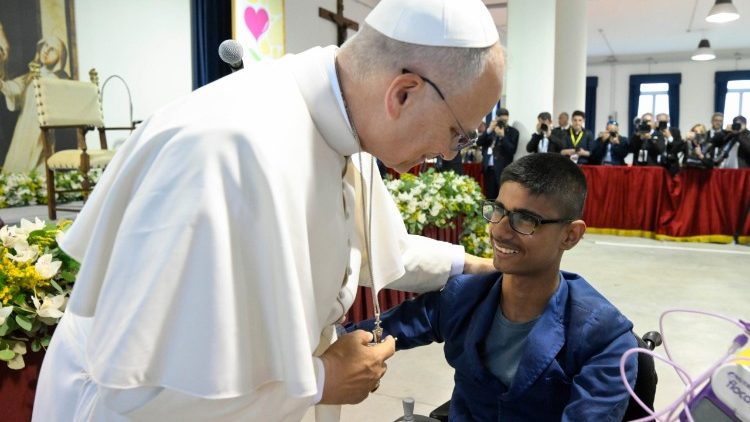 Ein nahbarer Papst: Leo bei der Begegnung in Pompeji