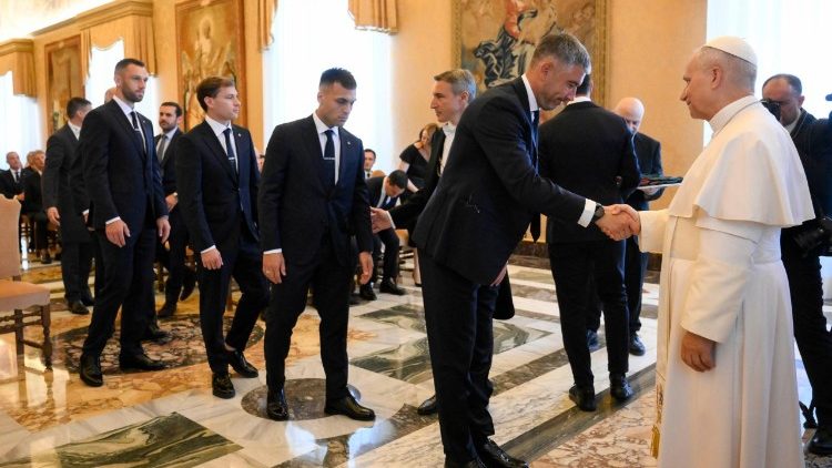El saludo del Papa a los jugadores