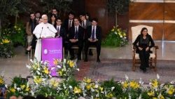 Léon XIV durant son discours à la Sapienza de Rome, le 14 mai. 