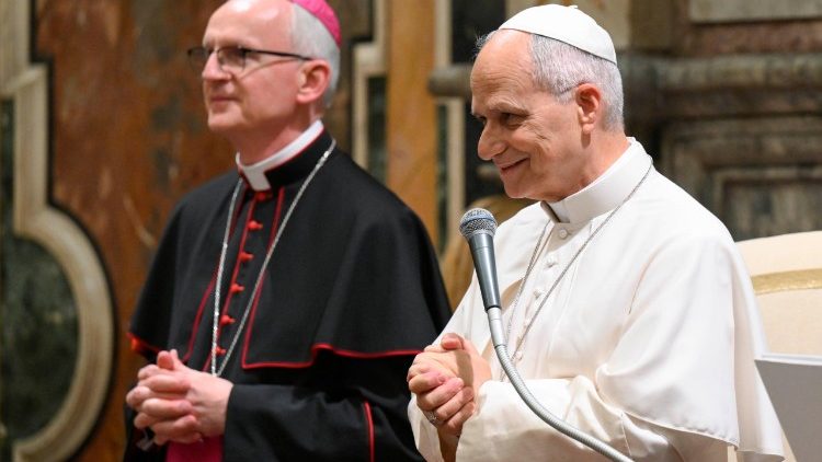 Un momento de la audiencia del Santo Padre con los dirigentes y empleados de institutos bancarios italianos