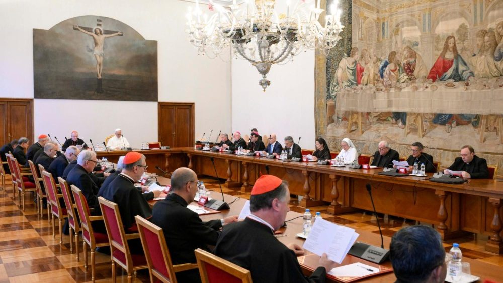 Leon al XIV-lea și participanții la reuniunea prefecților de departamente ale Curiei romane.