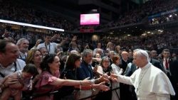 Encontro “Tecer redes com o mundo da cultura, da educação, das empresas e do esporte”, realizado na Movistar Arena.