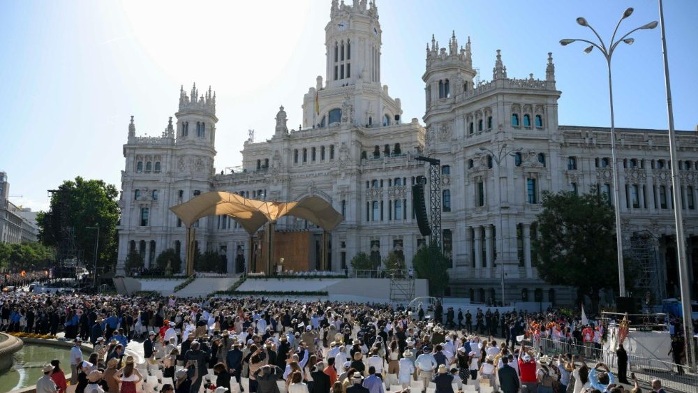 Über eine Millionen Menschen nahmen in Madrid an der großen Papstmesse teil  (Vatican Media)
