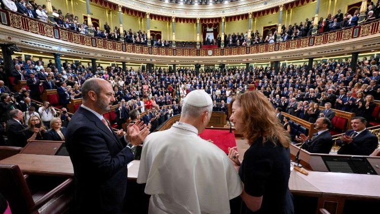 The Pope's speech was held at the Congress of the Deputies in Madrid