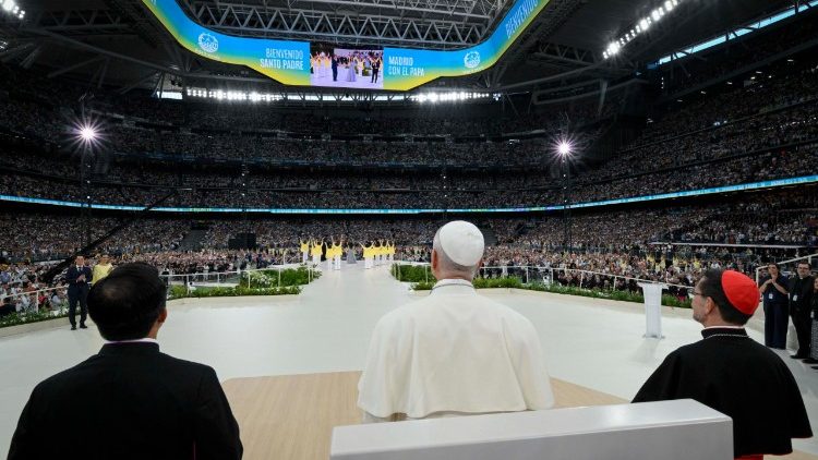 Pope Leo XIV at the Bernab&eacute;u Stadium in Madrid