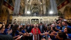 2026.06.09 Viaggio Apostolico in Spagna - Preghiera dellâ  Ora Media nella Cattedrale della Santa Croce e Santâ  Eulalia