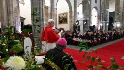 2026.06.11 Viaggio Apostolico in Spagna - Incontro con i Vescovi, i Sacerdoti, i Diaconi, i Religiosi, le Religiose, i Seminaristi e gli Operatori pastorali nella Cattedrale di Santâ  Anna