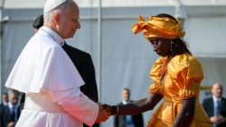 2026.06.12 Papież i imigrantka z Senegalu Bousso Diouf