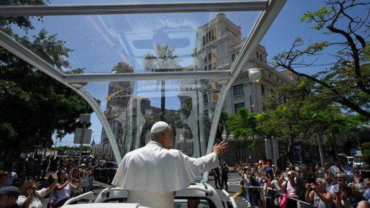 Pope Leo arrives for Mass