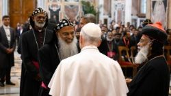 Il Papa con alcuni rappresentanti della Chiesa siro-malankarese