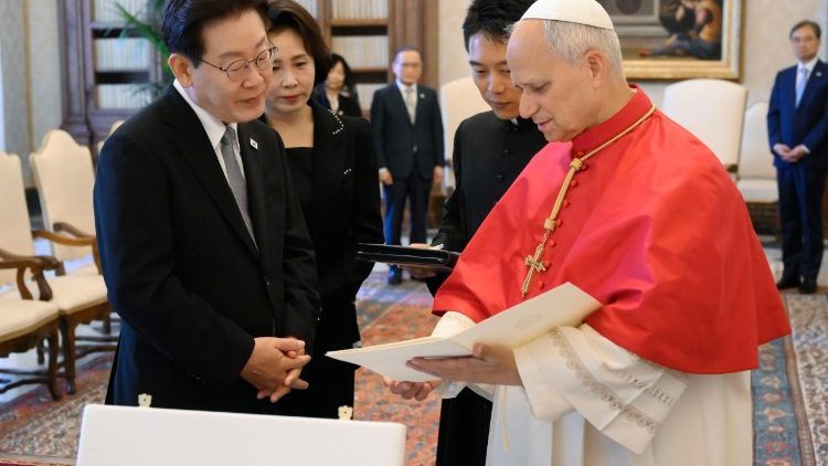 Papa Leone e il presidente della Repubblica di Corea