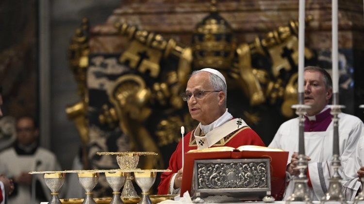 Papst Leo XIV. bei der Exequienmesse f&uuml;r Kardinal Ruini am Donnerstag, 18. Juni 2026