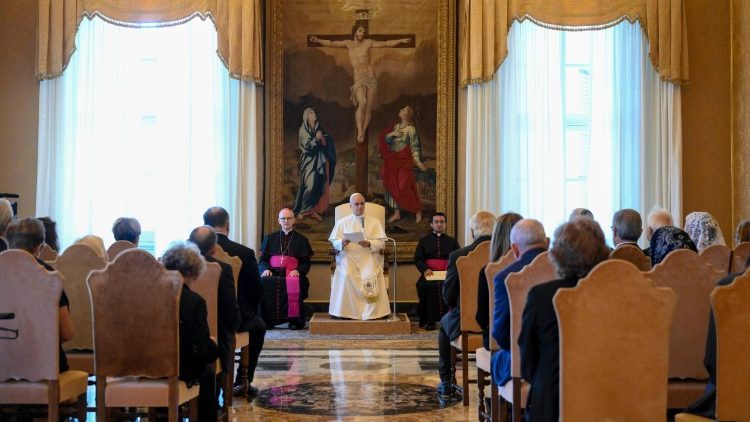 Il Papa con la delegazione della Hebrew University, di Gerusalemme