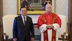 Prezident Republiky Peru,  Jose' Maria Balcazar Zeleda, na audienci u papeže Lva XIV. 