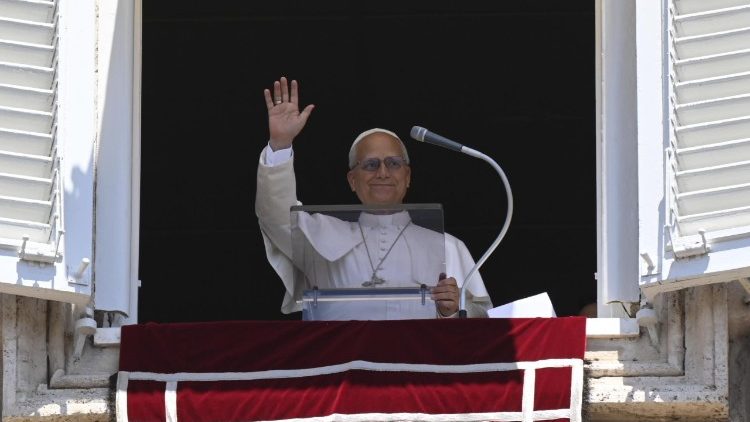 Pope Leo XIV during the Angelus
