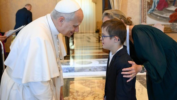 Papa Leone saluta i partecipanti all'udienza