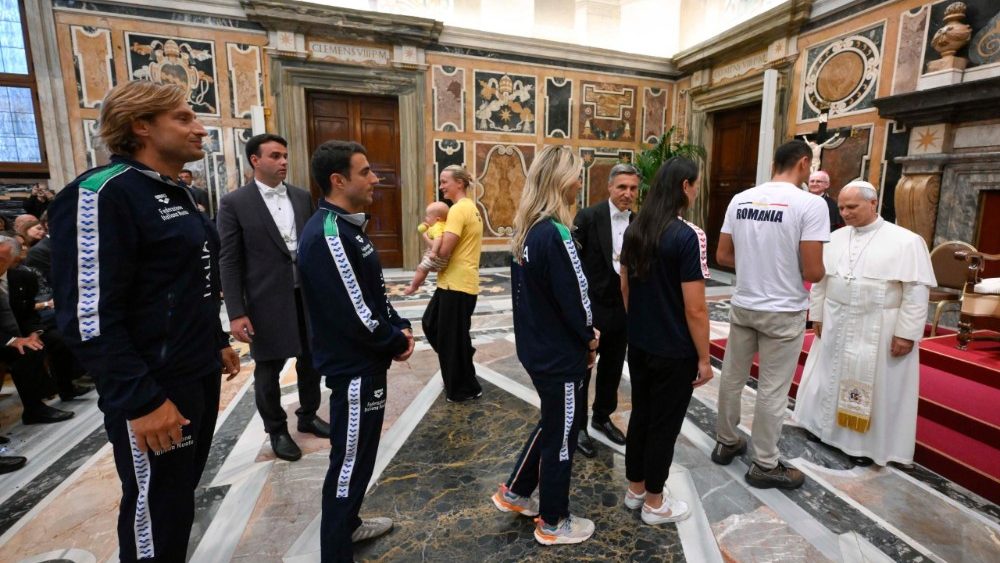 La papa Leon al XIV-lea, Federația Italiană de Natație și participanții internaționali la cea de-a 62-a ediție a Trofeului ”Sette Colli”