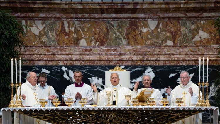 Papst Leo XIV. bei der Messe mit den Kardinälen zum Außerordentlichen Konsistorium am 26.6.2026 