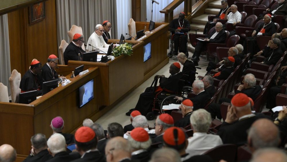 Leon al XIV-lea la încheierea consistoriului extraordinar din 26-27 iunie 2026 în Aula Nouă a Sinodului din Cetatea Vaticanului