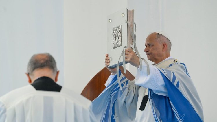 O Papa Le&atilde;o na missa celebrada em Lampedusa