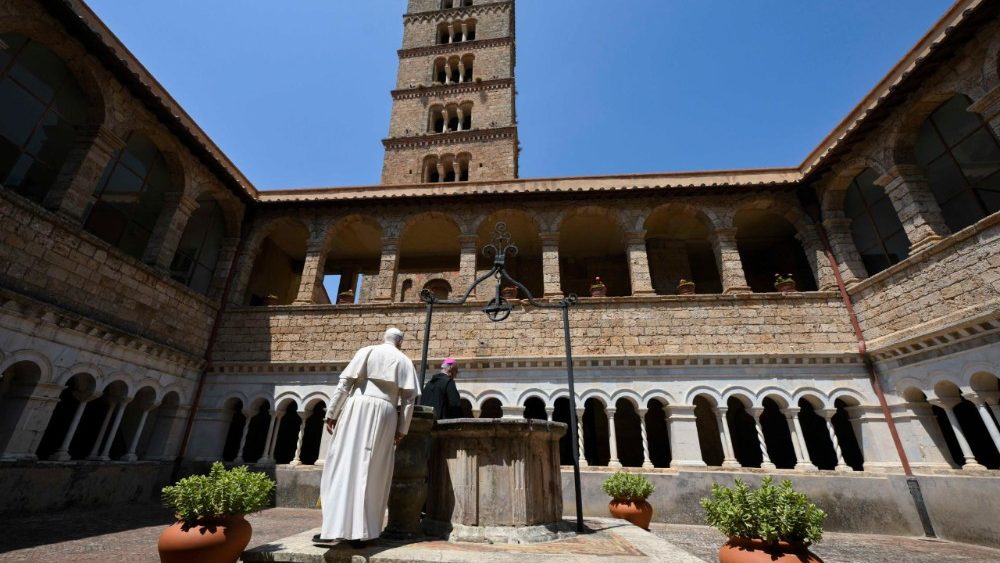 Le Pape aux monastère de Saint-Benoît et Sainte-Scholastique, à Subiaco ce mercredi 22 juillet 2026.