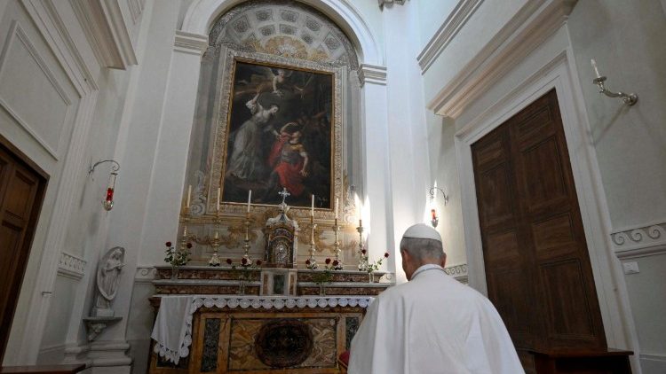 Papa katika Monastero ya Wabenediktini huko Subiaco