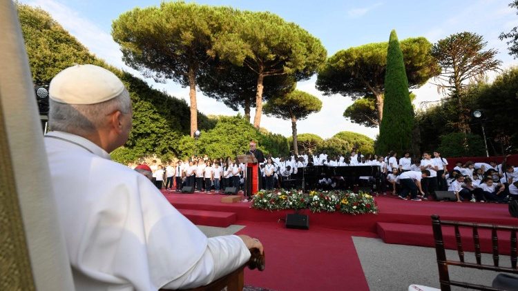 Lors de la rencontre de prière pour la paix au Borgo Laudato si', ce 29 juillet 2026.