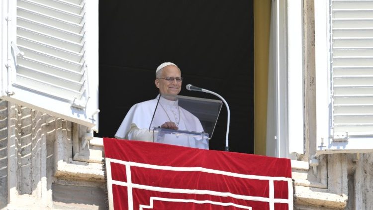 Pope Leo XIV during the Angelus