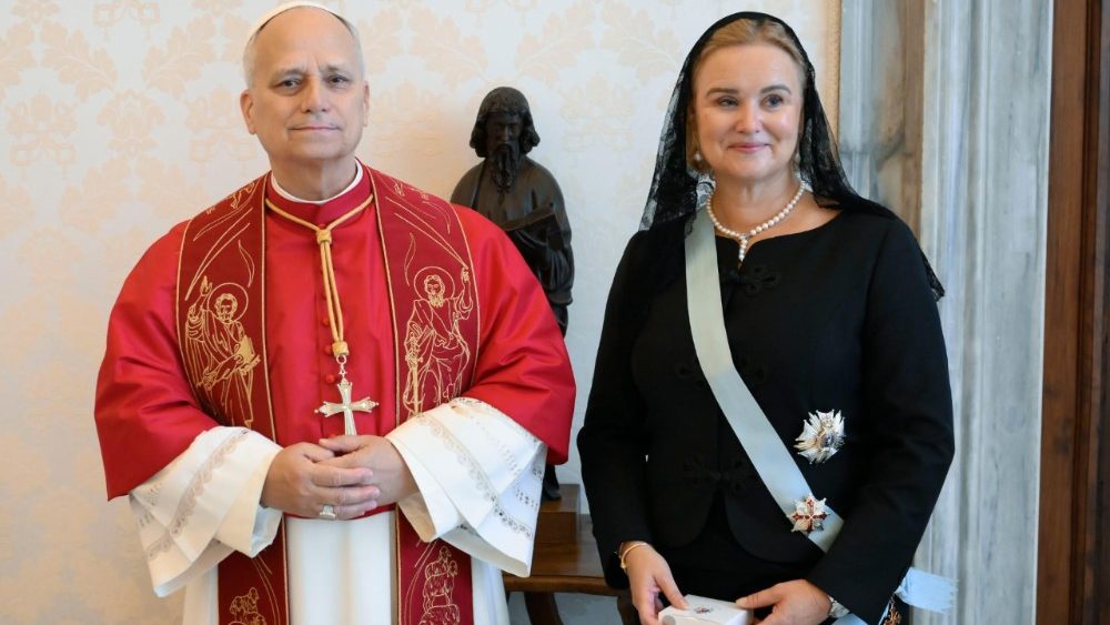 La Leon al XIV-lea, ambasadoarea Belgiei pe lângă sfântul Scaun, Caroline Vermeulen.