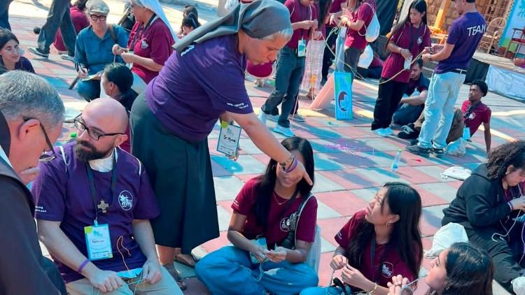 A nun leads a multilingual workshop, symbolizing the communion of Hebrew- and Arabic Catholic youth in the Church of the Holy Land