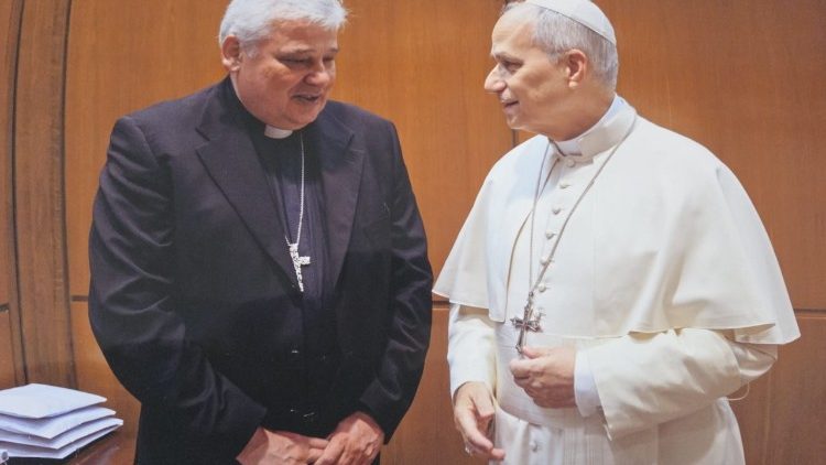 Kard. Konrad Krajewski z Papieżem Leonem XIV