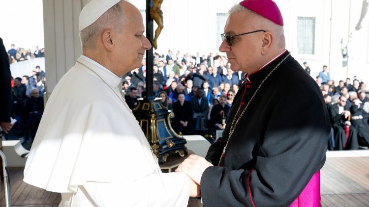 Bp Artur Miziński z Papieżem Leonem XIV