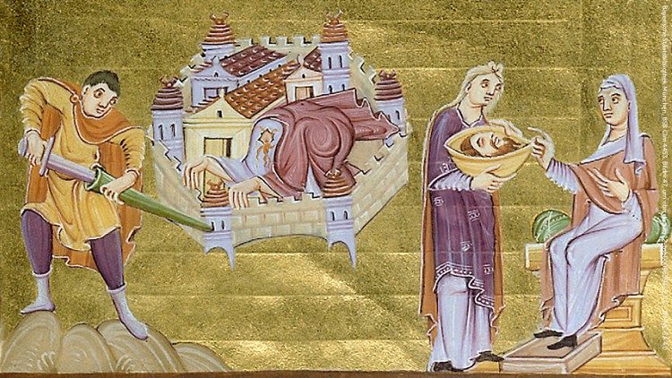 Martirio di san Giovanni Battista, Evangeliario di Ottone III, sec. X