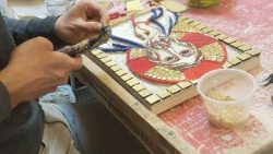 In der von P. Rupnik geleiteten Mosaikschule in Rom