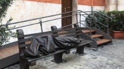 Sant'Egidio homeless Jesus sculpture in Rome (Vatican Media)